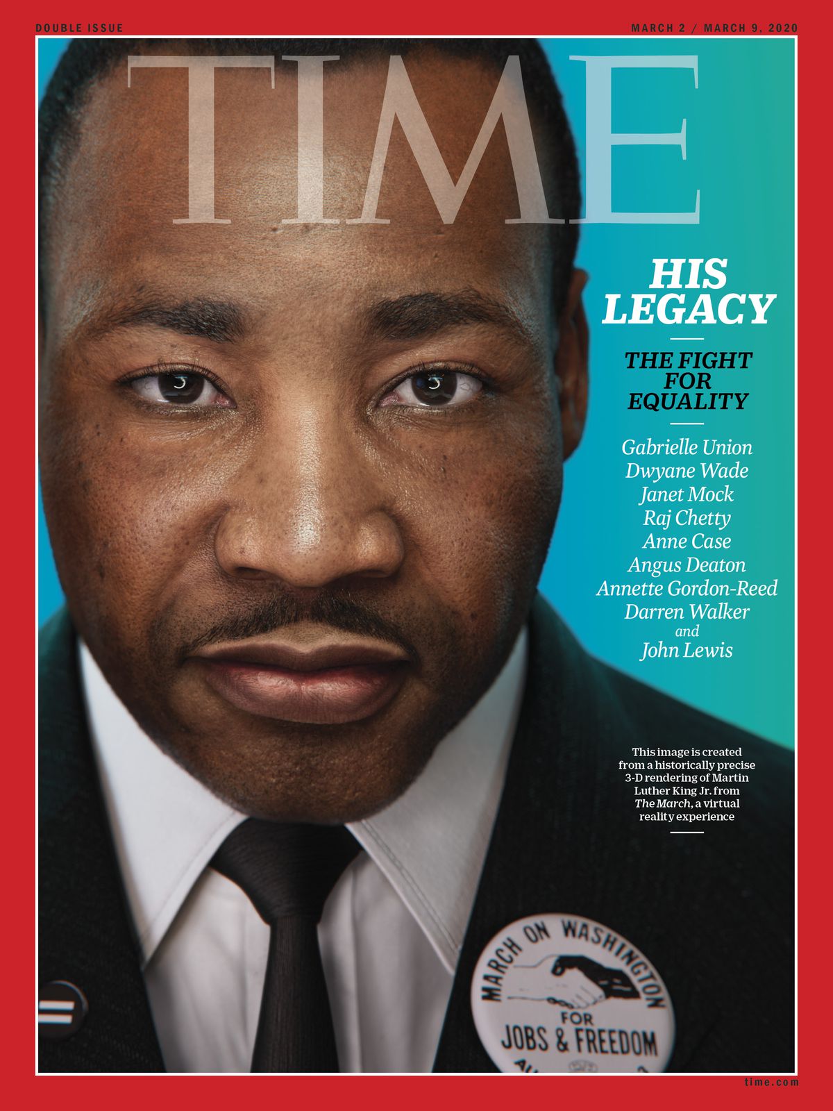 Martin Luther King Jr. — TIME Magazine cover, March 2020. Virtual human created by VALIS Studio.